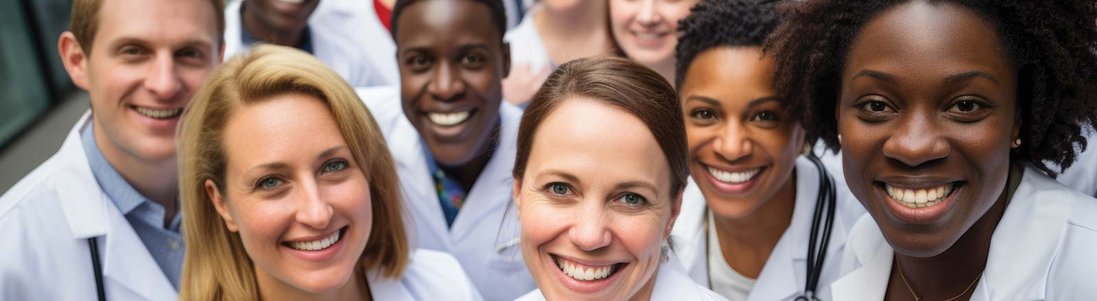 Group portrait of young doctors.